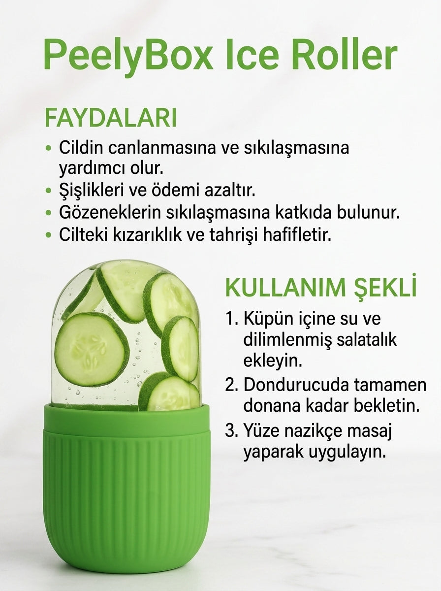 Peelybox Ice Roller: Yüz Sıkılaştırıcı Buz Masaj Aleti